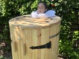 Фитобочка кедровая круглая со скосом, мини сауна, кедровая бочка - фото 9