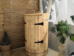 Okrúhly cédrový fytobarel so skosením, mini sauna, cédrový sud