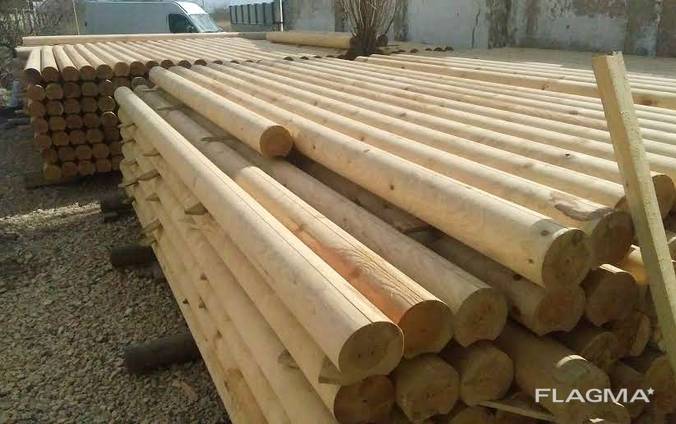 Round Pointed Post, barked stakes