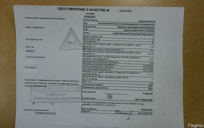 Шрот подсолнечный