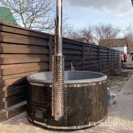 Спа купель с подогревом, чан на дровах, гидромассажная вана.